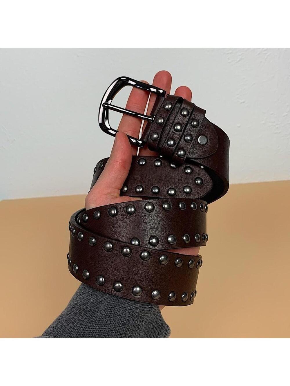 American Western Vintage Studded Brown Style Indie Boho Indie Belt